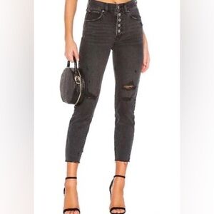 We The Free - Blossom Rigid Skinny High Rise Distressed Jeans in Black
